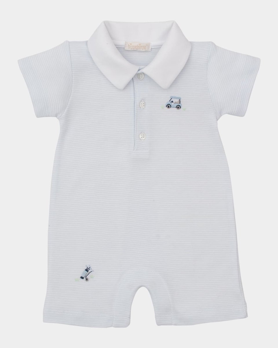 Boy's Premier Fairyway Foursome Hand Embroidered Playsuit, Size Newborn-18